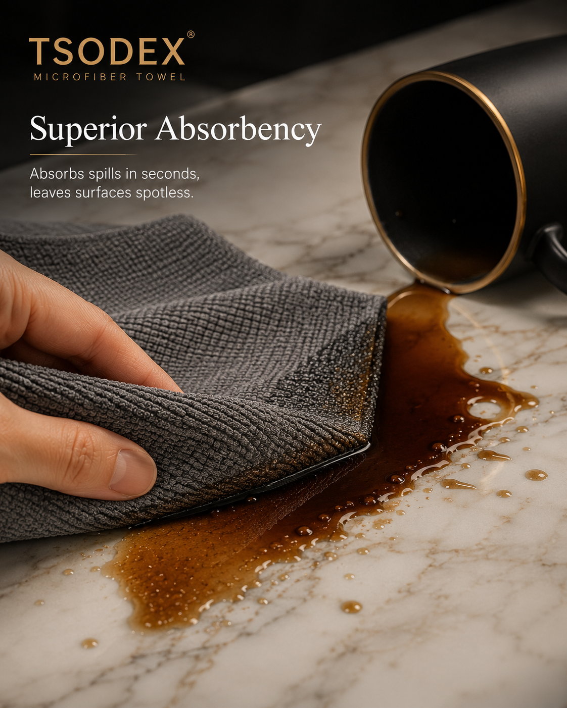 TSODEX Microfiber Kitchen Cleaning Cloth Roll (20+1) Reusable Towels |Ultra Absorbent & Lint-Free Cleaning |Eco-Friendly